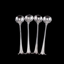 Load image into Gallery viewer, Antique Georgian Solid Silver Set of 4 Salt Spoons Onslow Pattern - c.1760