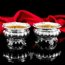 Load image into Gallery viewer, Antique Georgian Solid Silver Pair of Salt Cellars - Barnards 1836