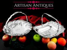 Load image into Gallery viewer, A Magnificent Large Georgian Solid Silver Basket with Floral Motifs (1kg+) - Joseph & John Angell 1835