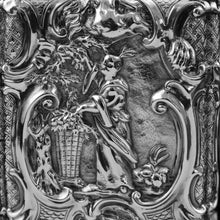 Load image into Gallery viewer, Antique Georgian Solid Sterling Silver Tea Caddy/Canister Pair with Chinoiserie Design - Tomas Heming 1752 - Artisan Antiques