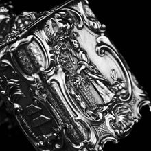 Load image into Gallery viewer, Antique Georgian Solid Sterling Silver Tea Caddy/Canister Pair with Chinoiserie Design - Tomas Heming 1752 - Artisan Antiques