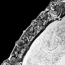 Load image into Gallery viewer, A Large Antique Solid Silver Georgian Salver/Tray (47cm, 3kg+) with Marvellous Cast Decorations - London 1808