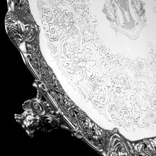 Load image into Gallery viewer, A Large Antique Solid Silver Georgian Salver/Tray (47cm, 3kg+) with Marvellous Cast Decorations - London 1808