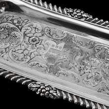 Load image into Gallery viewer, Antique Georgian Solid Silver Snuffer/Pen Tray with Decorative Floral Motifs - Barnard 1828
