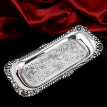 Load image into Gallery viewer, Antique Georgian Solid Silver Snuffer/Pen Tray with Decorative Floral Motifs - Barnard 1828