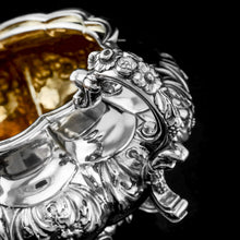 Load image into Gallery viewer, Antique Solid Silver Georgian Tea Set, 'Melon Shaped' with Floral Chasing - Robert Hennell 1826