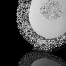 Load image into Gallery viewer, A Stunning English Georgian Solid Silver Salver Tray with Rococo Decoration - William Eaton 1818