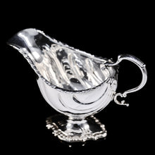 Load image into Gallery viewer, Antique Georgian Solid Sterling Silver Sauce Boat Nautilus Design Armorial Interest - William Shaw 1766 - Artisan Antiques