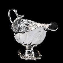 Load image into Gallery viewer, Antique Georgian Solid Sterling Silver Sauce Boat Nautilus Design Armorial Interest - William Shaw 1766 - Artisan Antiques