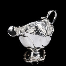Load image into Gallery viewer, Antique Georgian Solid Sterling Silver Sauce Boat Nautilus Design Armorial Interest - William Shaw 1766 - Artisan Antiques