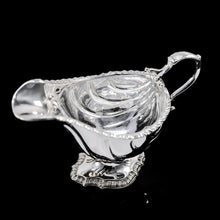 Load image into Gallery viewer, Antique Georgian Solid Sterling Silver Sauce Boat Nautilus Design Armorial Interest - William Shaw 1766 - Artisan Antiques