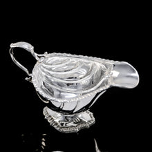 Load image into Gallery viewer, Antique Georgian Solid Sterling Silver Sauce Boat Nautilus Design Armorial Interest - William Shaw 1766 - Artisan Antiques