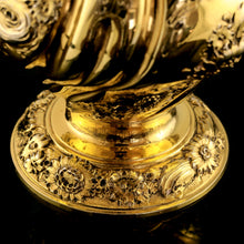 Load image into Gallery viewer, Antique Georgian Solid Silver Gilt Tea Caddy / Sugar Caster, Baronet Coat of Arms (Heathcote) - Samuel Taylor 1753