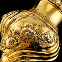 Load image into Gallery viewer, Antique Georgian Solid Silver Gilt Tea Caddy / Sugar Caster, Baronet Coat of Arms (Heathcote) - Samuel Taylor 1753