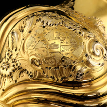 Load image into Gallery viewer, Antique Georgian Solid Silver Gilt Tea Caddy / Sugar Caster, Baronet Coat of Arms (Heathcote) - Samuel Taylor 1753