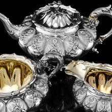Load image into Gallery viewer, A Magnificent Georgian Solid Silver Tea Set / Service 3 Piece Set - Barnard 1835