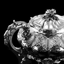 Load image into Gallery viewer, A Magnificent Georgian Solid Silver Tea Set / Service 3 Piece Set - Barnard 1835