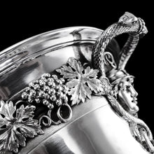 Load image into Gallery viewer, A Magnificent Antique Georgian Solid Silver Cup/Wine Cooler Grapevine & Figural Design - J W Story & W Elliott 1811