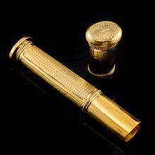 Load image into Gallery viewer, Antique French Solid Silver Gilt Large Etui Case with Engine Turning - 19th Century