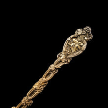 Load image into Gallery viewer, Antique Victorian Solid Silver Gilt Teaspoons with Magnificent Grape Vine Design - Charles Boyton 1883