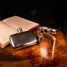 Load image into Gallery viewer, Antique Victorian Solid Silver Curved Hip Flask - London 1864