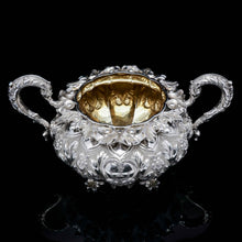 Load image into Gallery viewer, RESERVED - A Spectacular Antique Solid Silver Tea Set/Service with Highly Decorative Embossed/Chased Design - R W Smith 1837 - Artisan Antiques