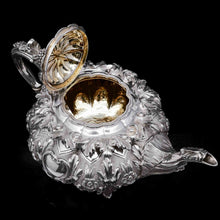 Load image into Gallery viewer, RESERVED - A Spectacular Antique Solid Silver Tea Set/Service with Highly Decorative Embossed/Chased Design - R W Smith 1837 - Artisan Antiques