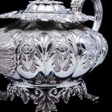 Load image into Gallery viewer, RESERVED - A Spectacular Antique Solid Silver Tea Set/Service with Highly Decorative Embossed/Chased Design - R W Smith 1837 - Artisan Antiques