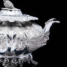 Load image into Gallery viewer, RESERVED - A Spectacular Antique Solid Silver Tea Set/Service with Highly Decorative Embossed/Chased Design - R W Smith 1837 - Artisan Antiques