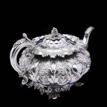 Load image into Gallery viewer, RESERVED - A Spectacular Antique Solid Silver Tea Set/Service with Highly Decorative Embossed/Chased Design - R W Smith 1837 - Artisan Antiques