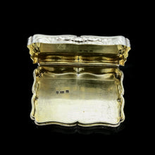 Load image into Gallery viewer, A Large Antique Victorian Solid Sterling Silver Table Snuff Box with Intricate Engravings - Edward Smith 1853