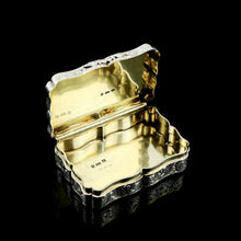 Load image into Gallery viewer, A Large Antique Victorian Solid Sterling Silver Table Snuff Box with Intricate Engravings - Edward Smith 1853