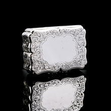 Load image into Gallery viewer, A Large Antique Victorian Solid Sterling Silver Table Snuff Box with Intricate Engravings - Edward Smith 1853