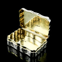 Load image into Gallery viewer, A Large Antique Victorian Solid Sterling Silver Table Snuff Box with Intricate Engravings - Edward Smith 1853