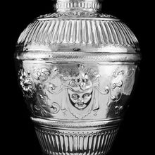 Load image into Gallery viewer, A Massive Victorian Solid Silver Tea Caddy / Ginger Jar / Vase - John Septimus Beresford 1876