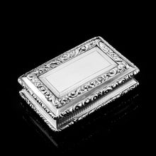 Load image into Gallery viewer, Antique Georgian Solid Silver Snuff Box with Beautiful Floral Border - Nathaniel Mills 1833
