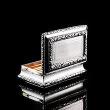 Load image into Gallery viewer, Antique Georgian Solid Silver Snuff Box with Beautiful Floral Border - Nathaniel Mills 1833