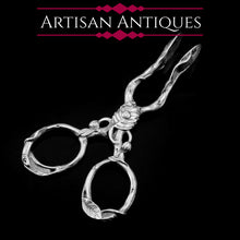 Load image into Gallery viewer, Antique Solid Silver Sugar Tongs/Nips Naturalistic Foliate Design - Francis Higgins 1859