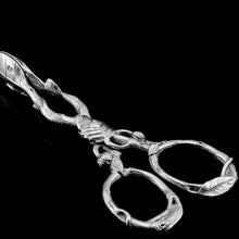 Load image into Gallery viewer, Antique Solid Silver Sugar Tongs/Nips Naturalistic Foliate Design - Francis Higgins 1859