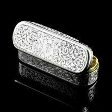 Load image into Gallery viewer, Antique Solid Silver Oval Snuff Box, Beautifully Hand Engraved - William Simpson 1840