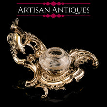 Load image into Gallery viewer, A Magnificent French Solid Silver Gilt Rococo Style Inkwell / Stand - Emile Puiforcat