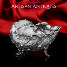 Load image into Gallery viewer, Antique Solid Silver Spoon Warmer / Sugar Bowl in Rococo Form Giant Clam - c.1890