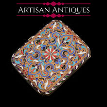 Load image into Gallery viewer, Antique Imperial Russian Solid Silver Cloisonne Enamel Purse/Case - Zverev Nikolay Nikolayevich c.1900