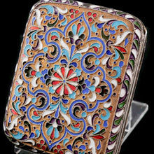 Load image into Gallery viewer, Antique Imperial Russian Solid Silver Cloisonne Enamel Purse/Case - Zverev Nikolay Nikolayevich c.1900