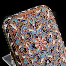 Load image into Gallery viewer, Antique Imperial Russian Solid Silver Cloisonne Enamel Purse/Case - Zverev Nikolay Nikolayevich c.1900