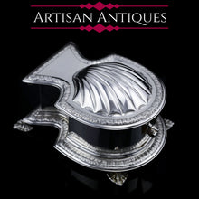 Load image into Gallery viewer, A Fine Quality Antique Solid Silver Inkwell / Inkstand in Scallop Form - Carrington 1903