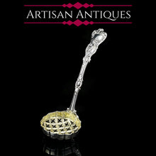 Load image into Gallery viewer, A Magnificent Victorian Solid Silver Sugar Sifter Spoon - Francis Higgins 1875