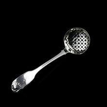 Load image into Gallery viewer, Antique Solid Silver Georgian Sugar Sifter Spoon with Crest - William Chawner 1822