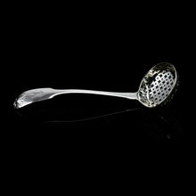 Load image into Gallery viewer, Antique Solid Silver Georgian Sugar Sifter Spoon with Crest - William Chawner 1822