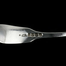 Load image into Gallery viewer, Antique Solid Silver Georgian Sugar Sifter Spoon with Crest - William Chawner 1822